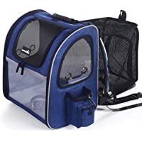 Los mejores  - Pecute Transportin Gato Mochilas para Gatos y Perro Bolsa para Mascotas Expandible y Plegable- Carga Máxima 15 kg- para…